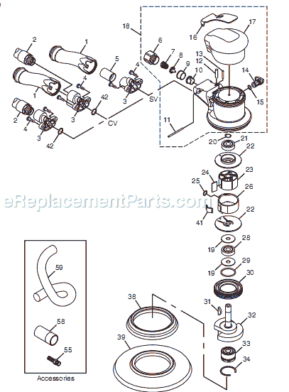 Page A Diagram and Parts List for CP7250SV 8941072502 Chicago Pneumatic Sander